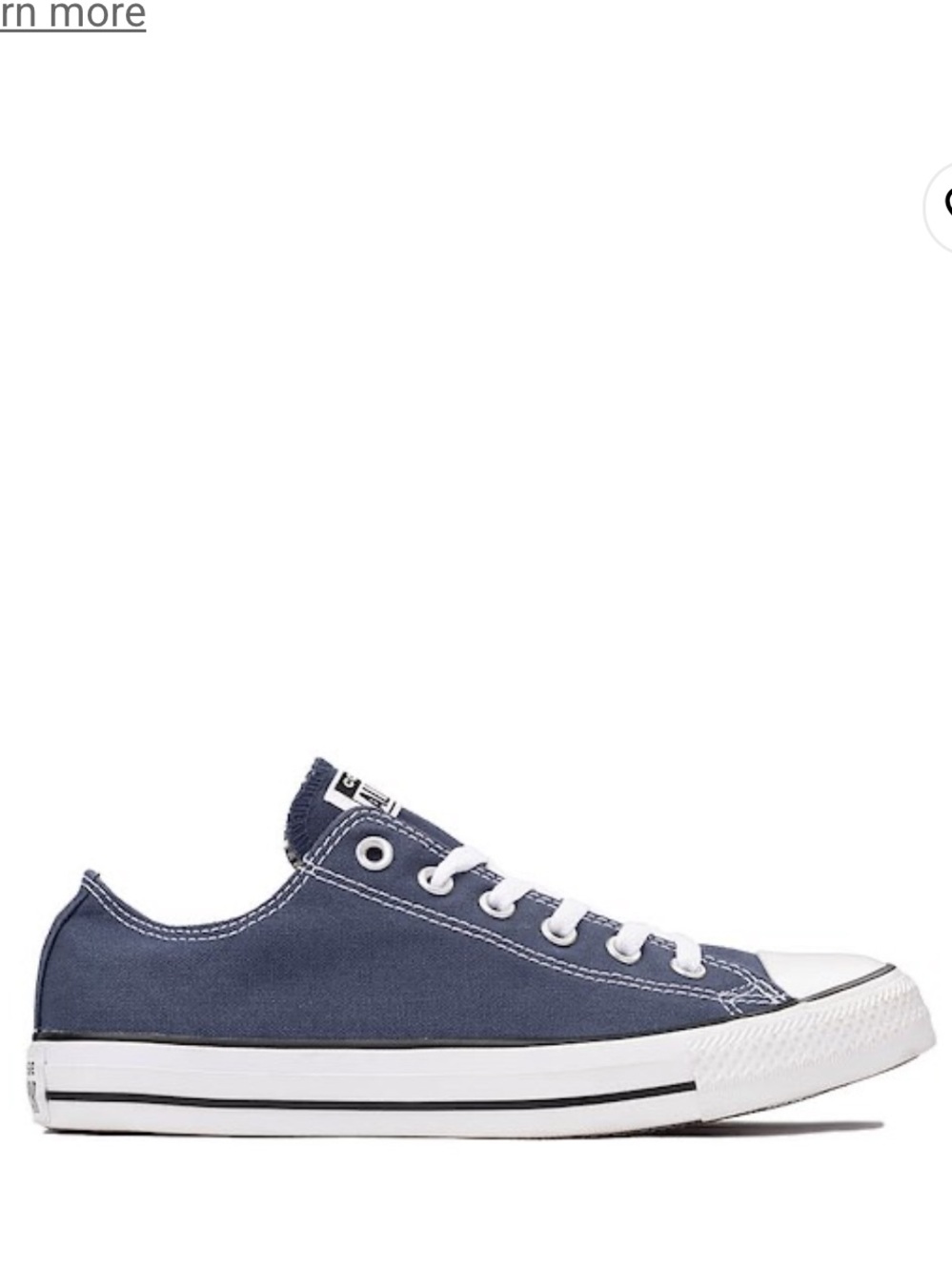Converse Low Top Canvas Sneaker in Navy with White Accents